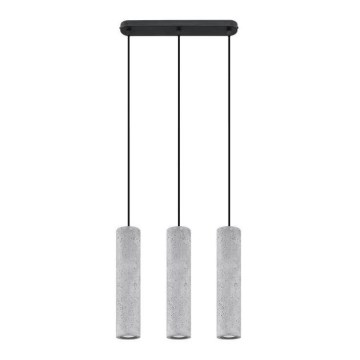 Candelabro suspenso LUVO 3xGU10/40W/230V betão/preto