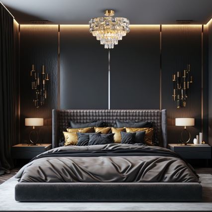 Candelabro suspenso LUXURIA 9xE14/40W/230V dourada