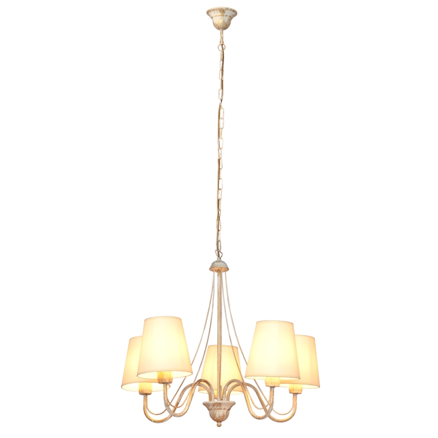 Candelabro suspenso MALBO 5xE27/15W/230V bege