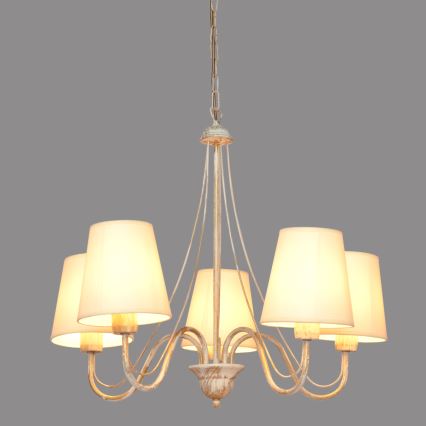 Candelabro suspenso MALBO 5xE27/15W/230V bege