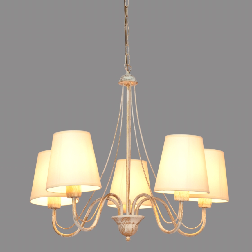 Candelabro suspenso MALBO 5xE27/15W/230V bege