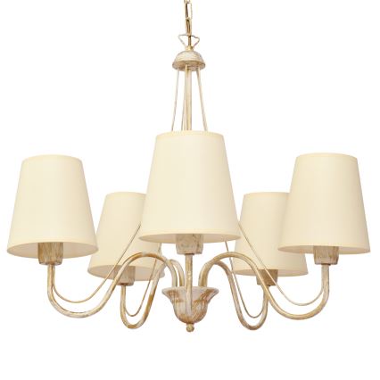 Candelabro suspenso MALBO 5xE27/15W/230V bege