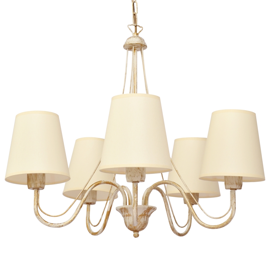 Candelabro suspenso MALBO 5xE27/15W/230V bege