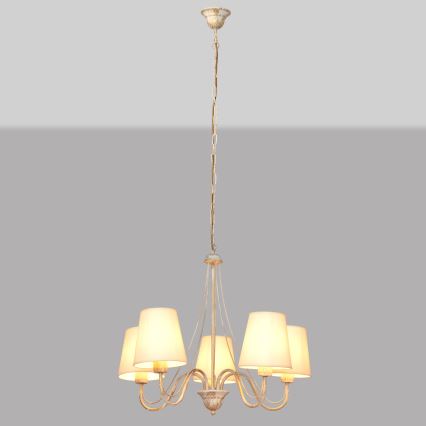 Candelabro suspenso MALBO 5xE27/15W/230V bege