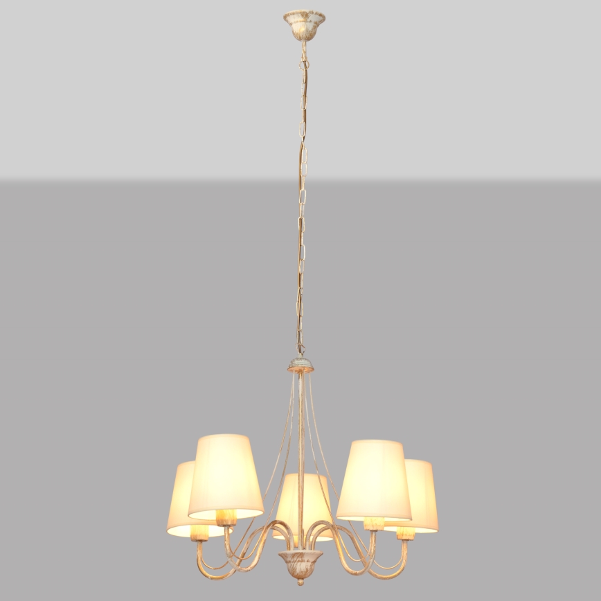 Candelabro suspenso MALBO 5xE27/15W/230V bege