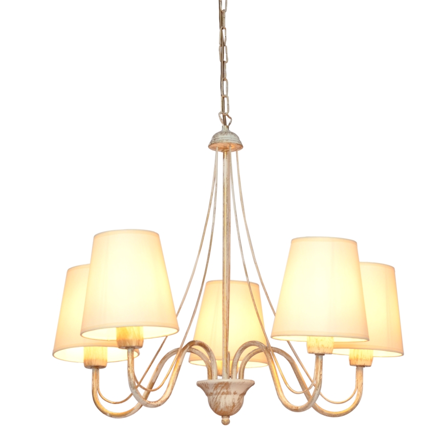 Candelabro suspenso MALBO 5xE27/15W/230V bege