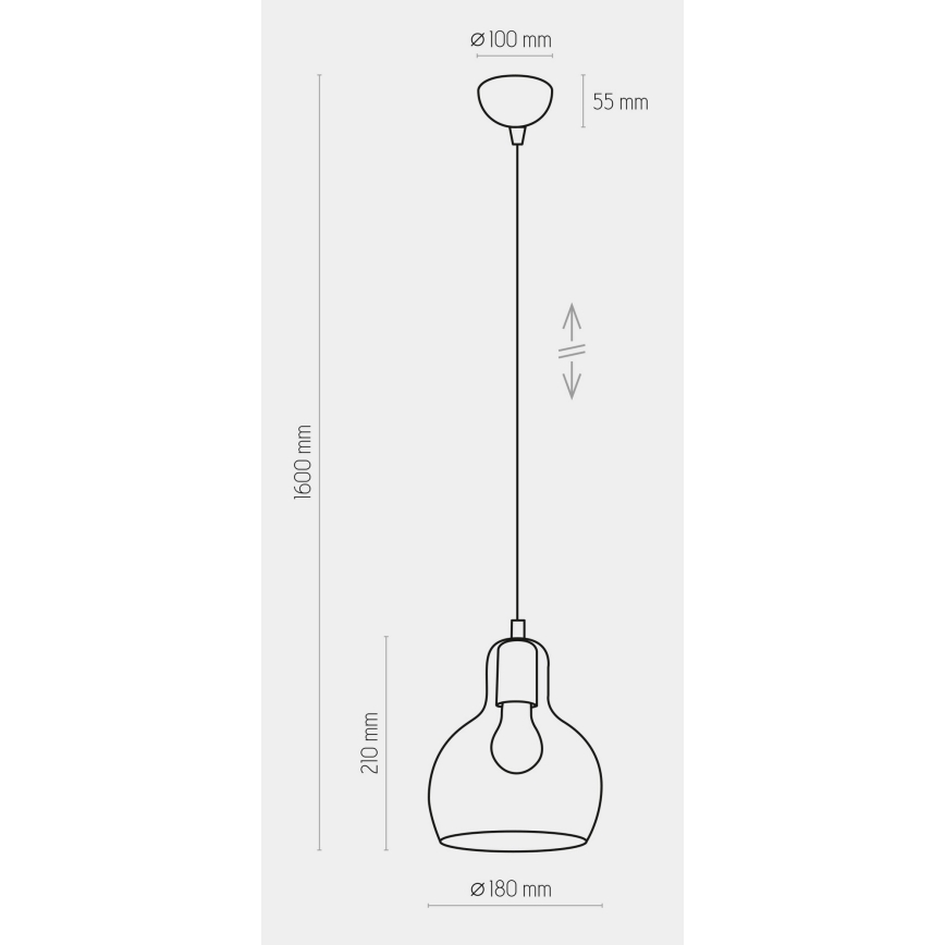 Candelabro suspenso MANGO 1xE27/60W/230V