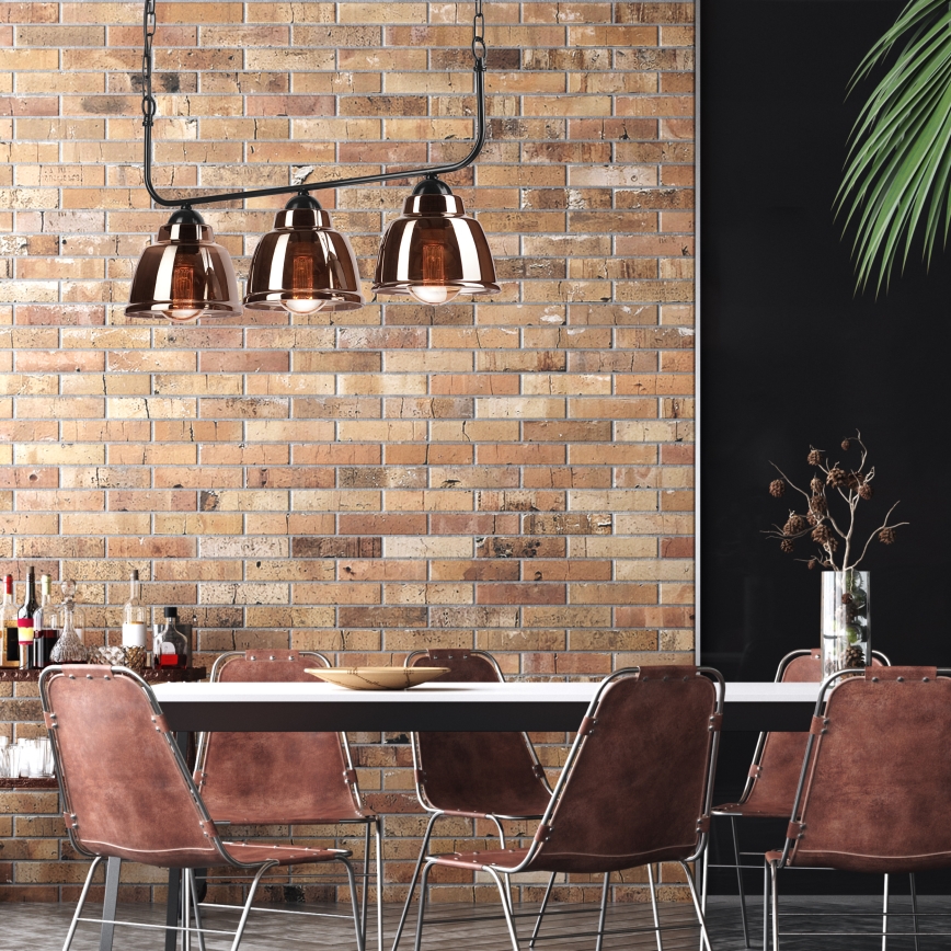 Candelabro suspenso MARIO 3xE27/60W/230V latão