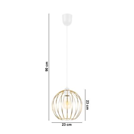 Candelabro suspenso MATT 1xE27/60W/230V branco/dourado