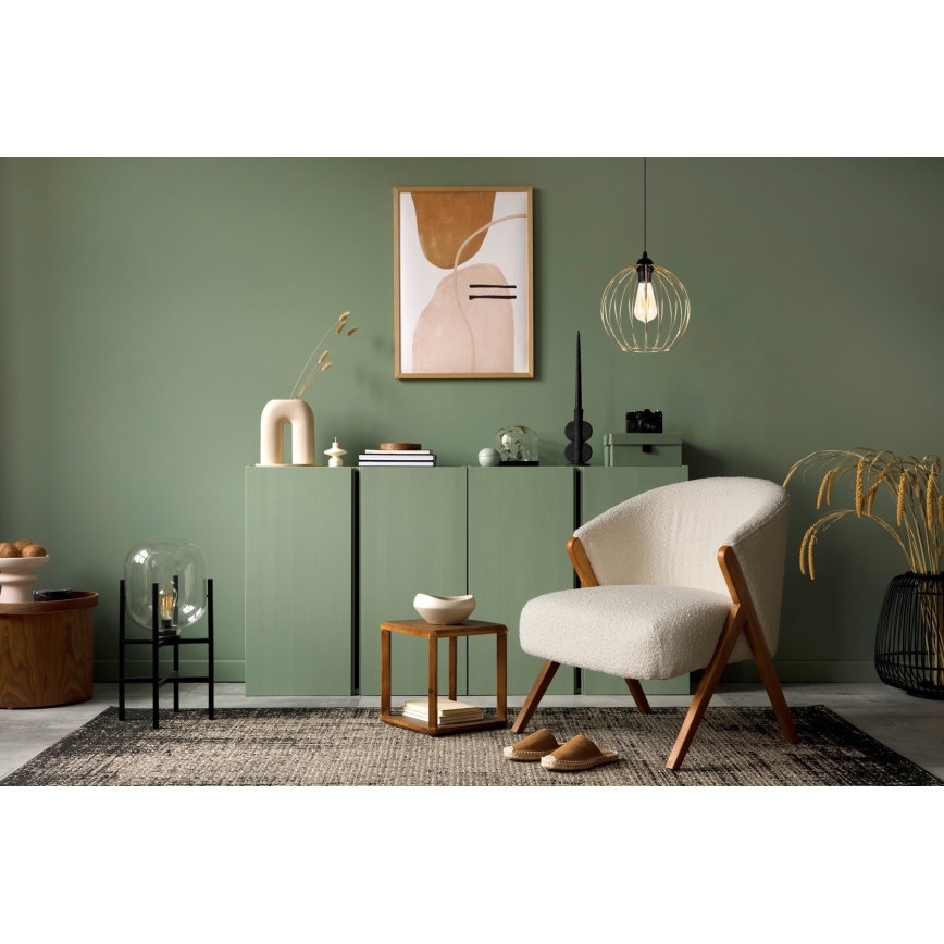 Candelabro suspenso MATT 1xE27/60W/230V preto/dourado