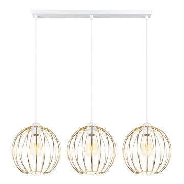 Candelabro suspenso MATT 3xE27/60W/230V branco/dourado