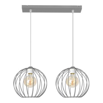 Candelabro suspenso MERCURE 2xE27/15W/230V cinzento