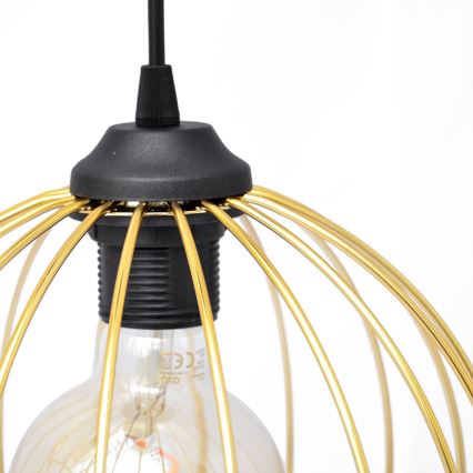 Candelabro suspenso MERCURE 3xE27/15W/230V dourada/preto