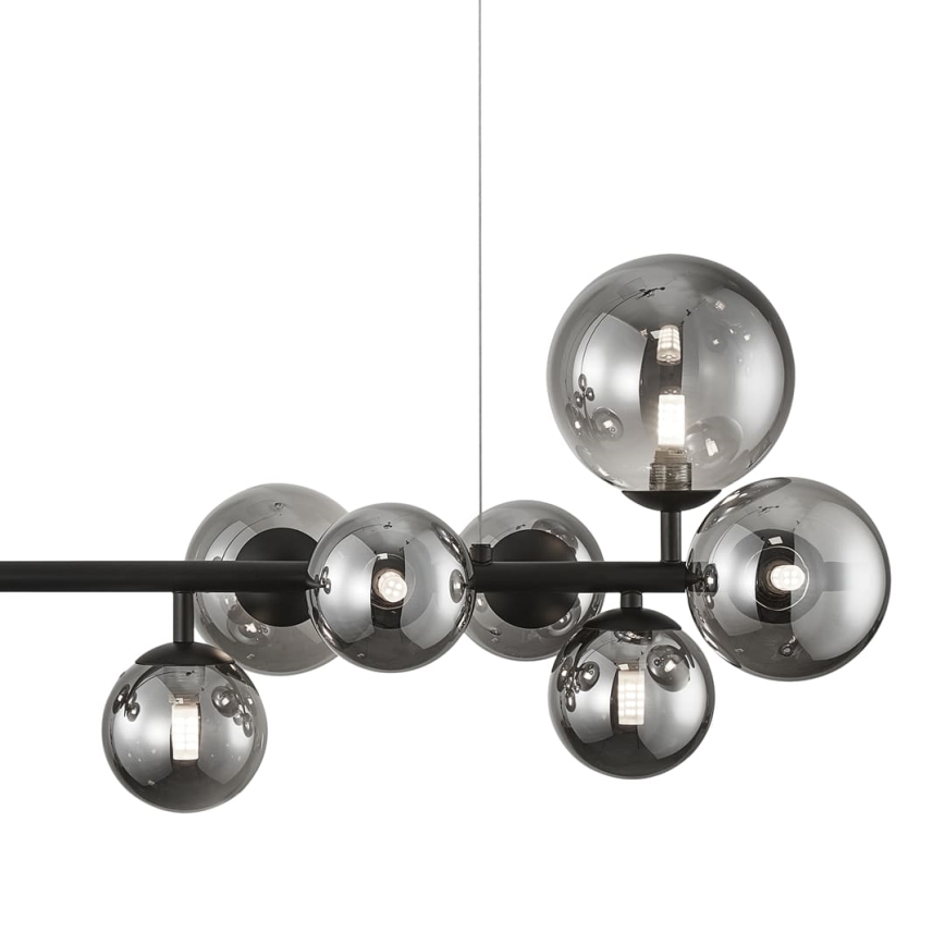 Candelabro suspenso MILA 10xG9/9W/230V preto/cinzento