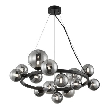 Candelabro suspenso MILA 14xG9/9W/230V preto/cinzento