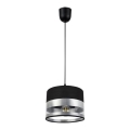 Candelabro suspenso MILO 1xE27/60W/230V prateado/preto