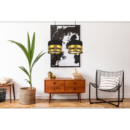 Candelabro suspenso MILO 2xE27/60W/230V dourado/preto