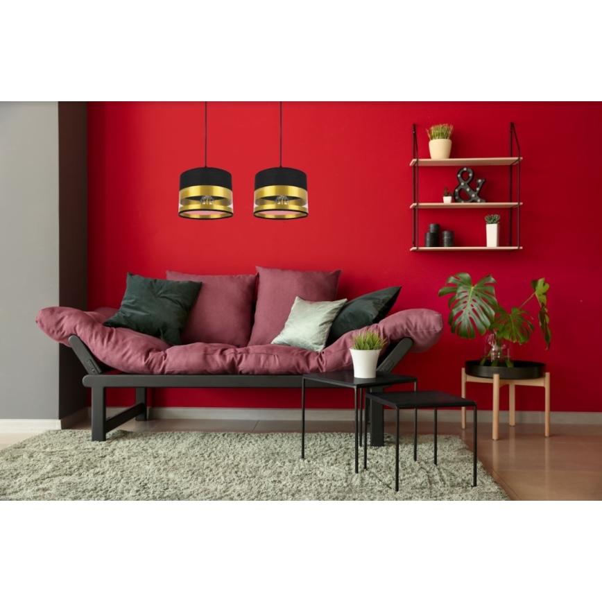 Candelabro suspenso MILO 2xE27/60W/230V dourado/preto