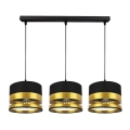 Candelabro suspenso MILO 3xE27/60W/230V dourado/preto
