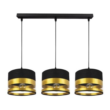Candelabro suspenso MILO 3xE27/60W/230V dourado/preto