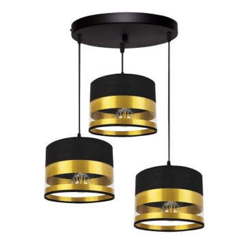 Candelabro suspenso MILO 3xE27/60W/230V dourado/preto