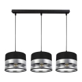 Candelabro suspenso MILO 3xE27/60W/230V prateado/preto