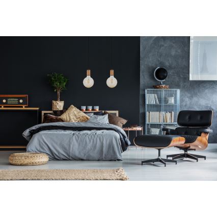 Candelabro suspenso MIROS 2xE27/60W/230V preto/cobre