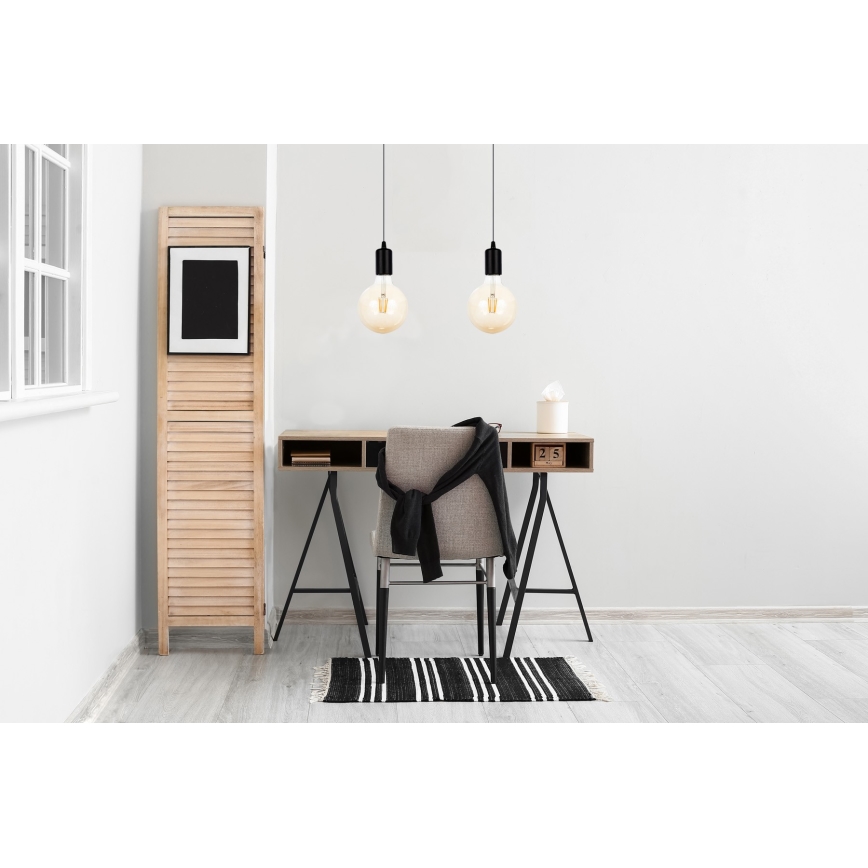 Candelabro suspenso MIROS 2xE27/60W/230V preto