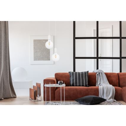 Candelabro suspenso MIROS 2xE27/60W/230V redondo branco