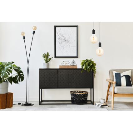 Candelabro suspenso MIROS 2xE27/60W/230V redondo preto