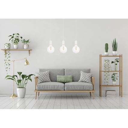 Candelabro suspenso MIROS 3xE27/60W/230V branco