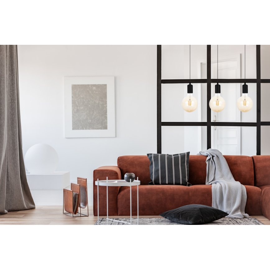 Candelabro suspenso MIROS 3xE27/60W/230V preto