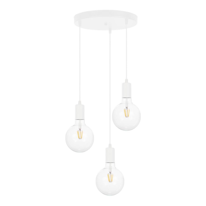 Candelabro suspenso MIROS 3xE27/60W/230V redondo branco