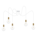 Candelabro suspenso MIROS 5xE27/60W/230V branco/dourado