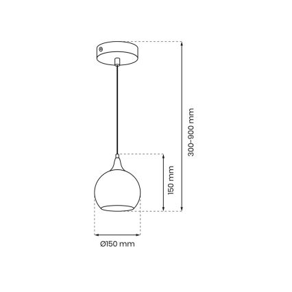 Candelabro suspenso MONTE 1xE27/60W/230V d. 15 cm dourada