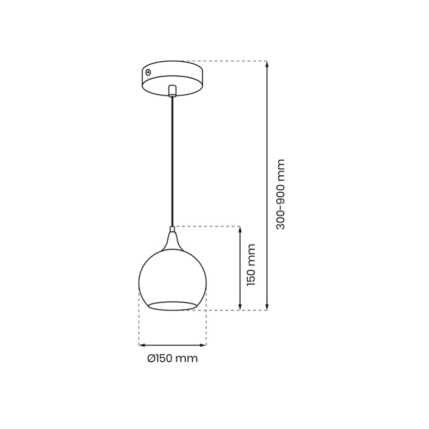 Candelabro suspenso MONTE 1xE27/60W/230V d. 15 cm dourada