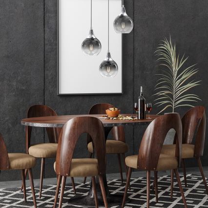 Candelabro suspenso MONTE 3xE27/60W/230V cromado mate