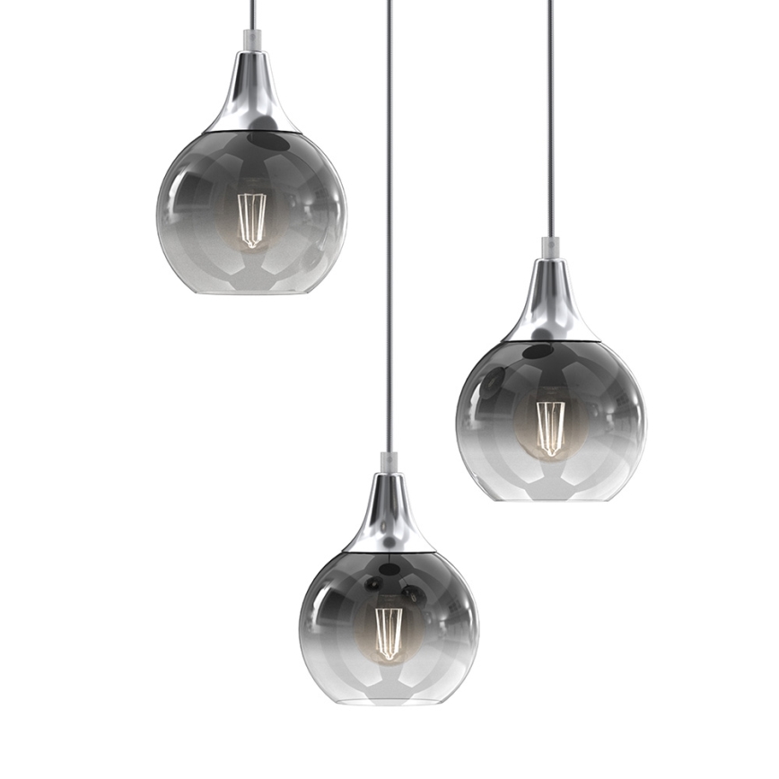 Candelabro suspenso MONTE 3xE27/60W/230V cromado mate