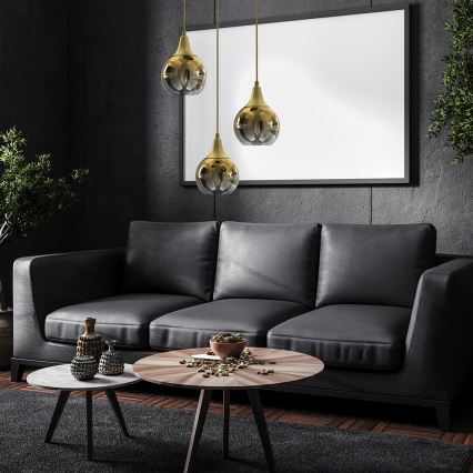 Candelabro suspenso MONTE 3xE27/60W/230V dourado