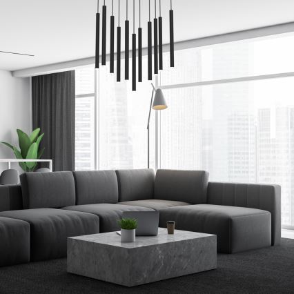 Candelabro suspenso MONZA 11xG9/8W/230V preto