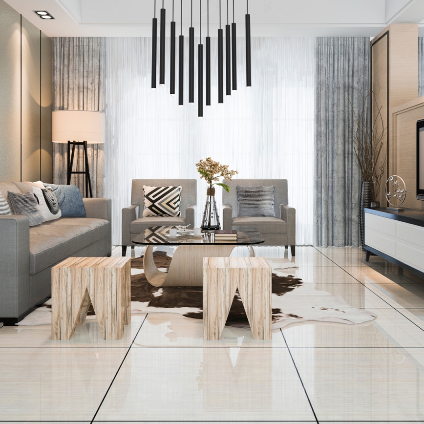 Candelabro suspenso MONZA 11xG9/8W/230V preto