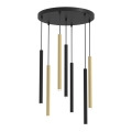 Candelabro suspenso MONZA 7xG9/8W/230V preto/dourado