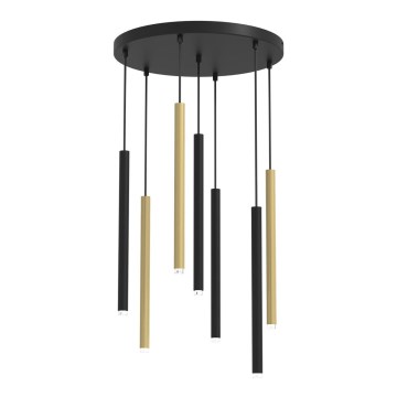 Candelabro suspenso MONZA 7xG9/8W/230V preto/dourado