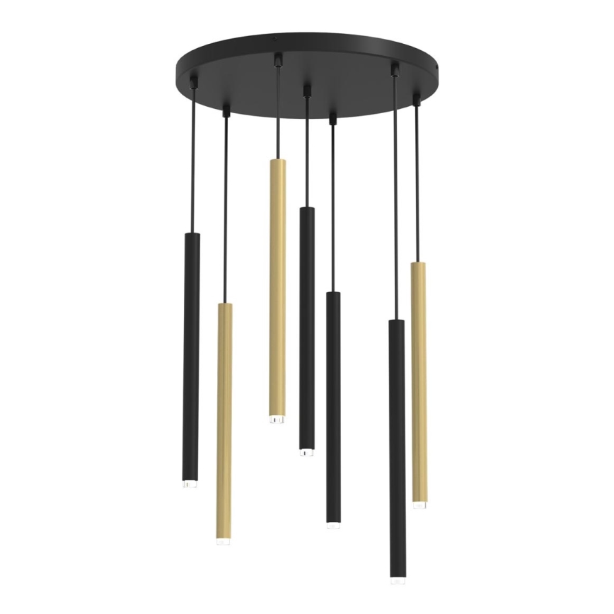 Candelabro suspenso MONZA 7xG9/8W/230V preto/dourado