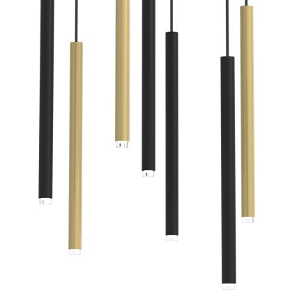 Candelabro suspenso MONZA 7xG9/8W/230V preto/dourado