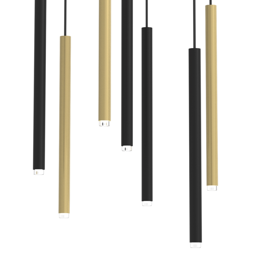 Candelabro suspenso MONZA 7xG9/8W/230V preto/dourado