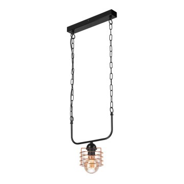 Candelabro suspenso MORGAN 1xE27/60W/230V preto/cobre