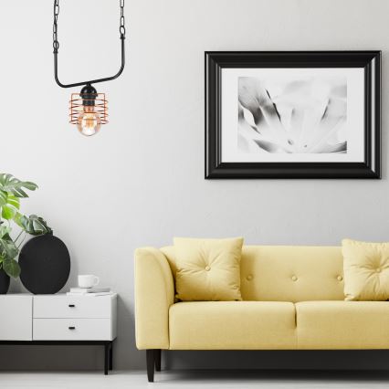 Candelabro suspenso MORGAN 1xE27/60W/230V preto/cobre