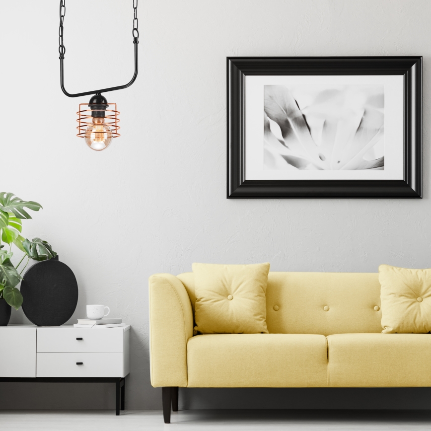 Candelabro suspenso MORGAN 1xE27/60W/230V preto/cobre