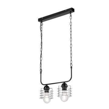 Candelabro suspenso MORGAN 2xE27/60W/230V preto/cromado
